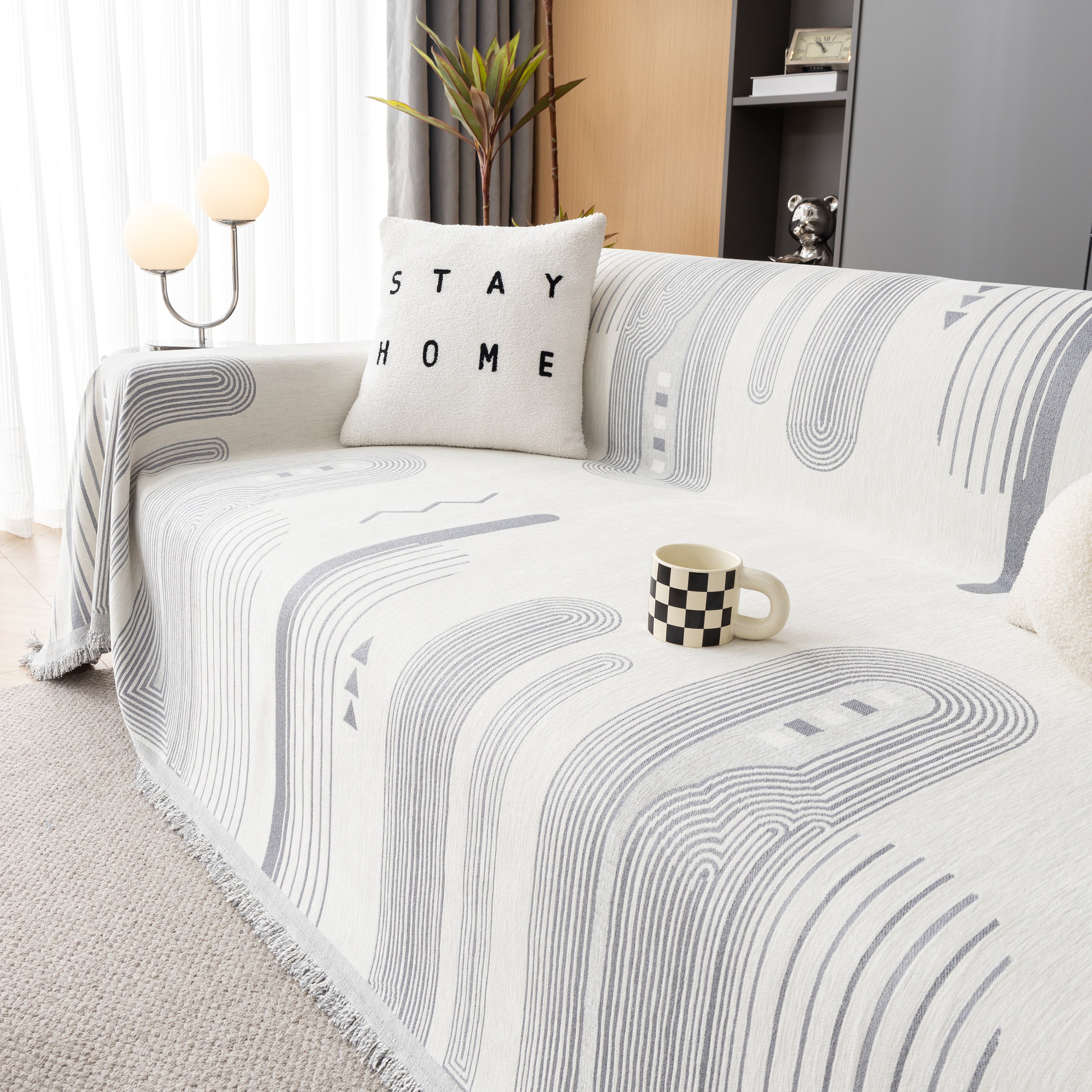 Boho Couch Throw Covers With Tassel Thick Durable Sofa Cover Blanket Furniture Slipcover Sectional