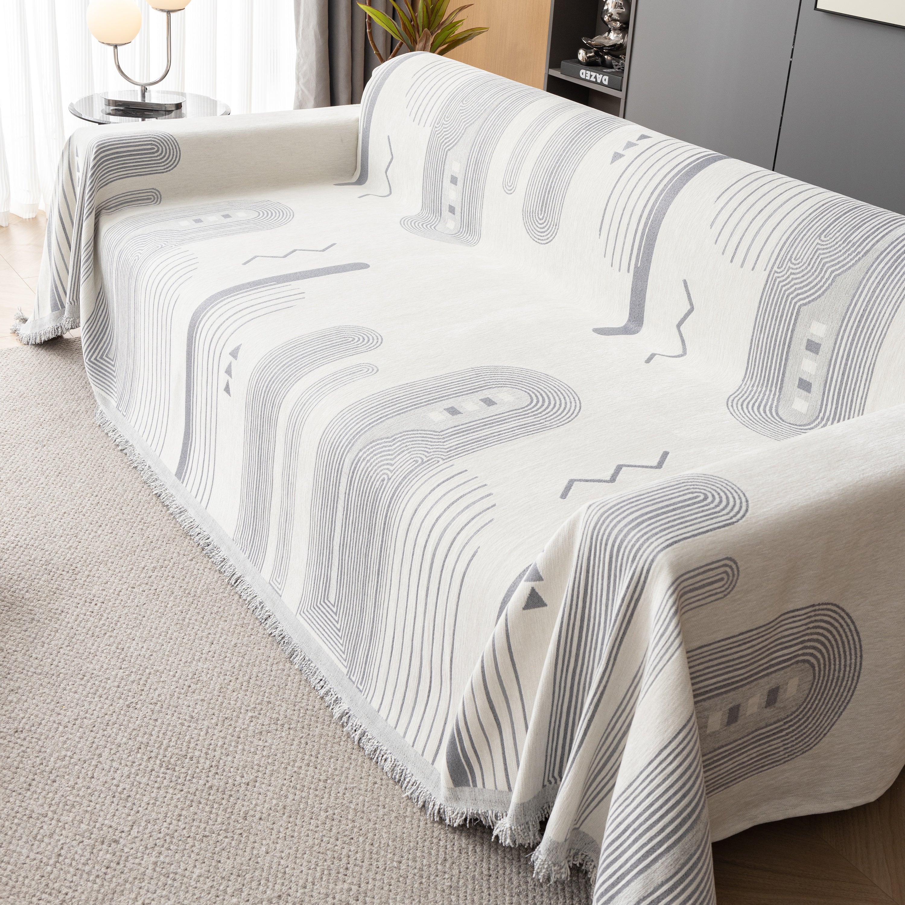 Boho Couch Throw Covers With Tassel Thick Durable Sofa Cover Blanket Furniture Slipcover Sectional