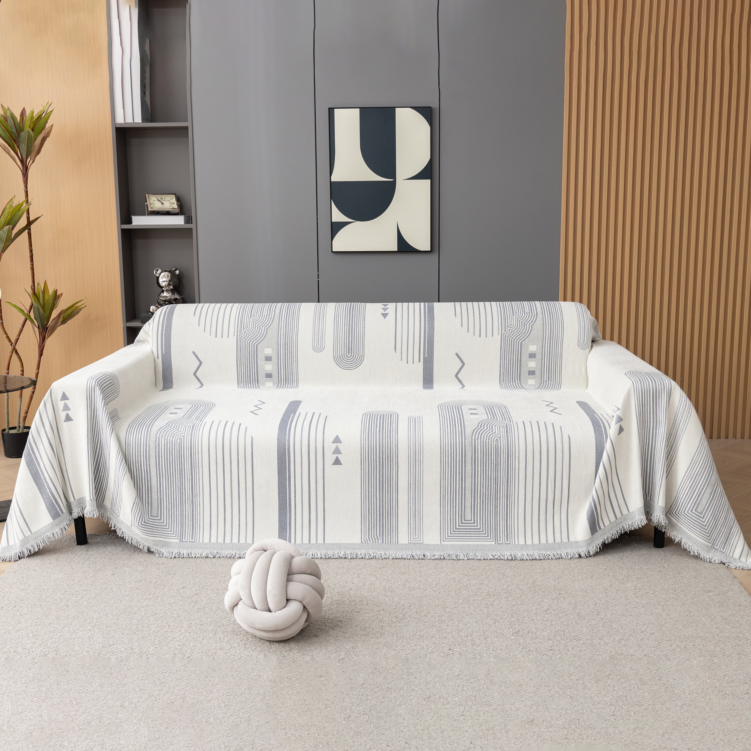 Boho Couch Throw Covers With Tassel Thick Durable Sofa Cover Blanket Furniture Slipcover Sectional