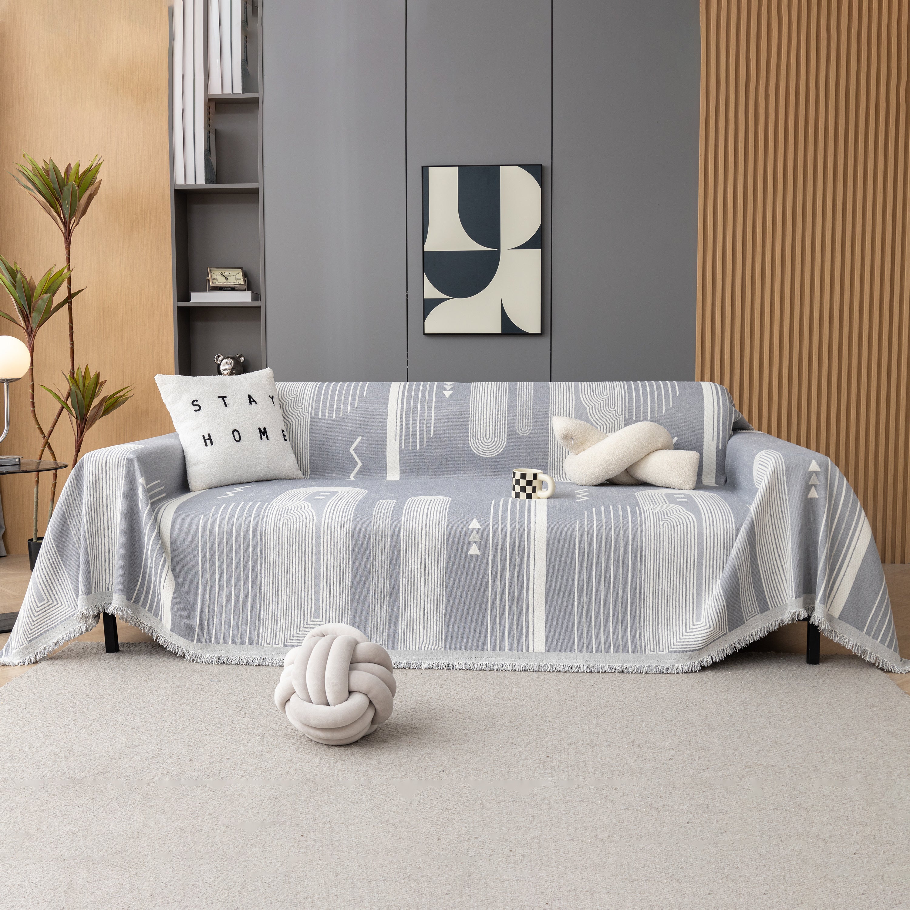 Boho Couch Throw Covers With Tassel Thick Durable Sofa Cover Blanket Furniture Slipcover Sectional