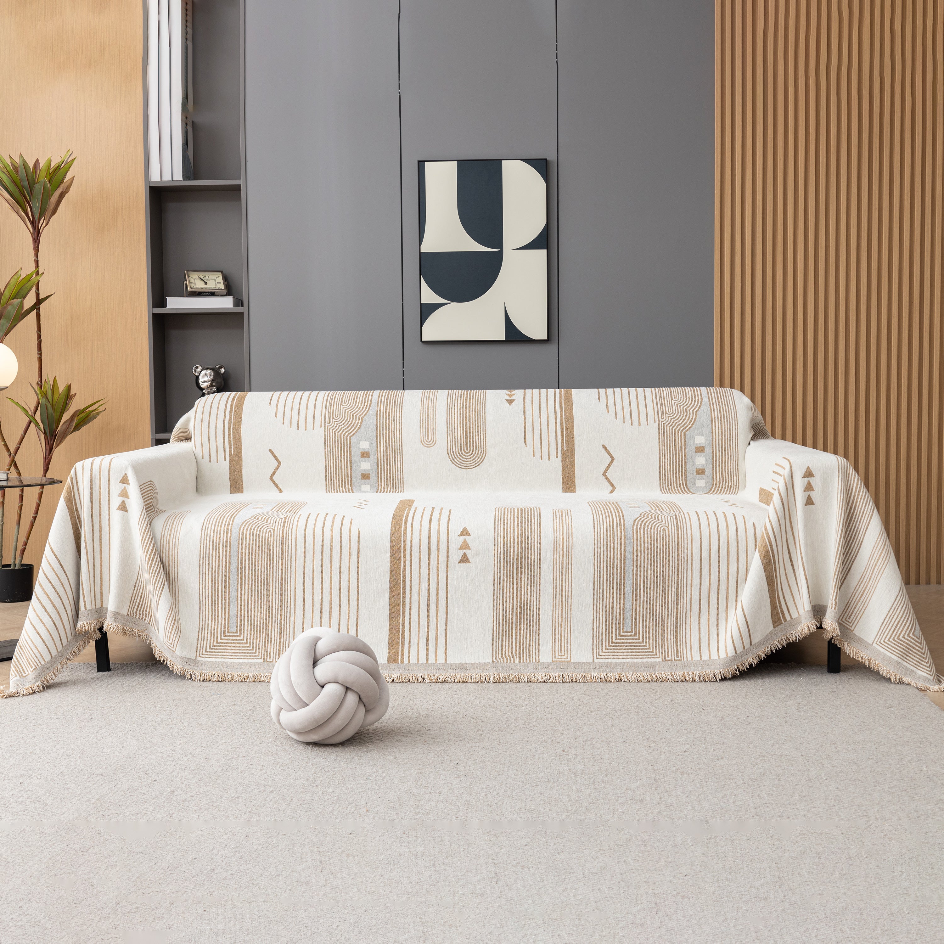 Boho Couch Throw Covers With Tassel Thick Durable Sofa Cover Blanket Furniture Slipcover Sectional
