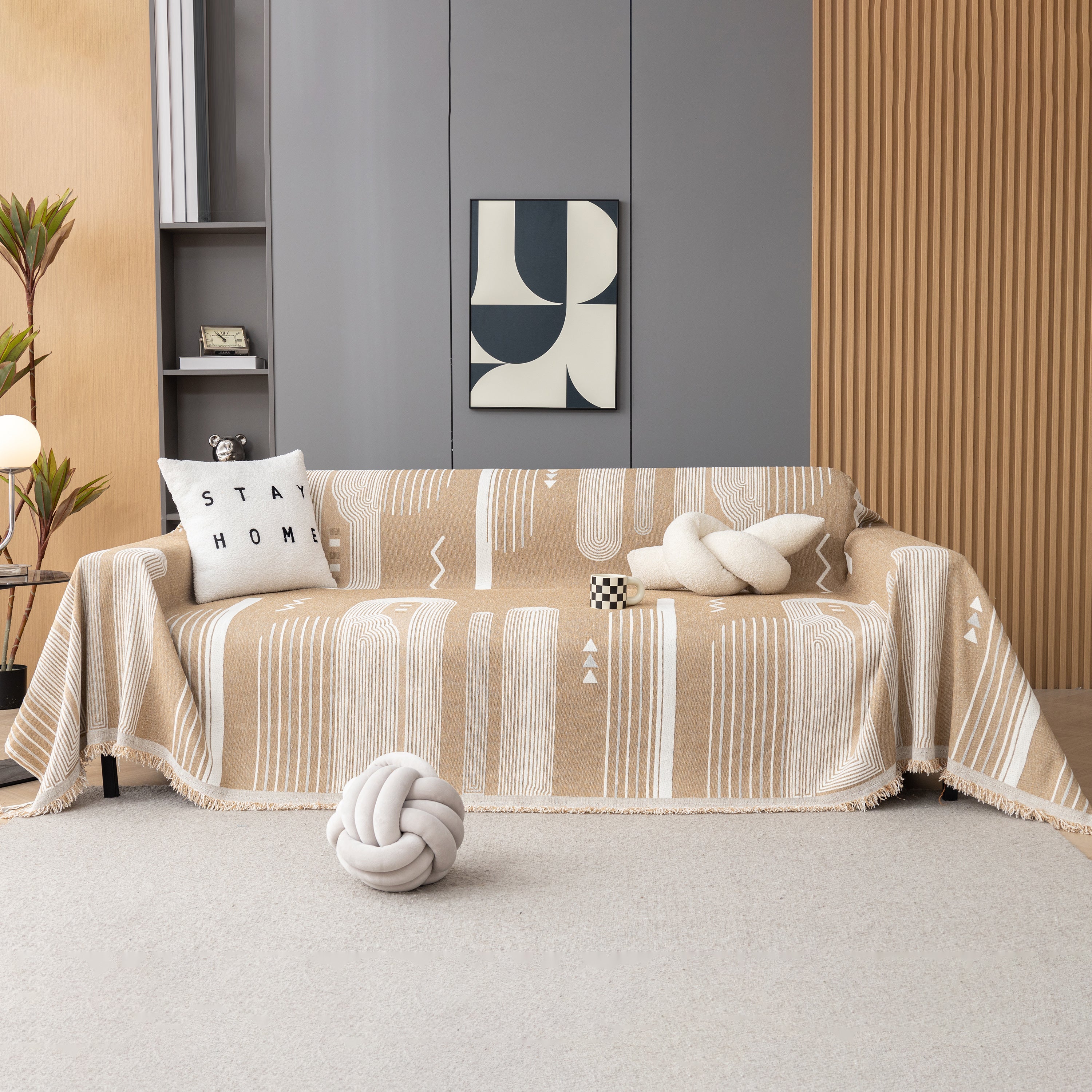 Boho Couch Throw Covers With Tassel Thick Durable Sofa Cover Blanket Furniture Slipcover Sectional