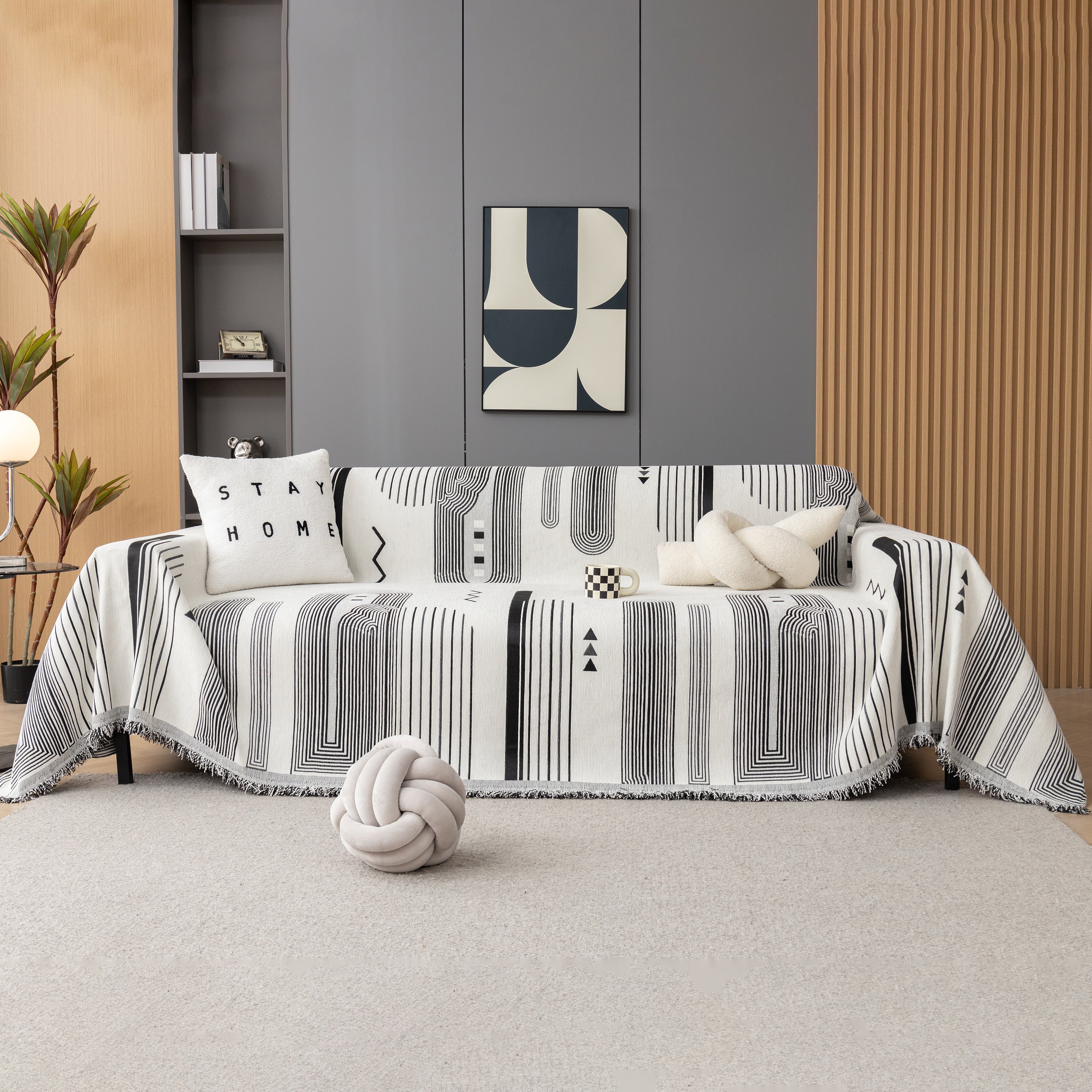 Boho Couch Throw Covers With Tassel Thick Durable Sofa Cover Blanket Furniture Slipcover Sectional