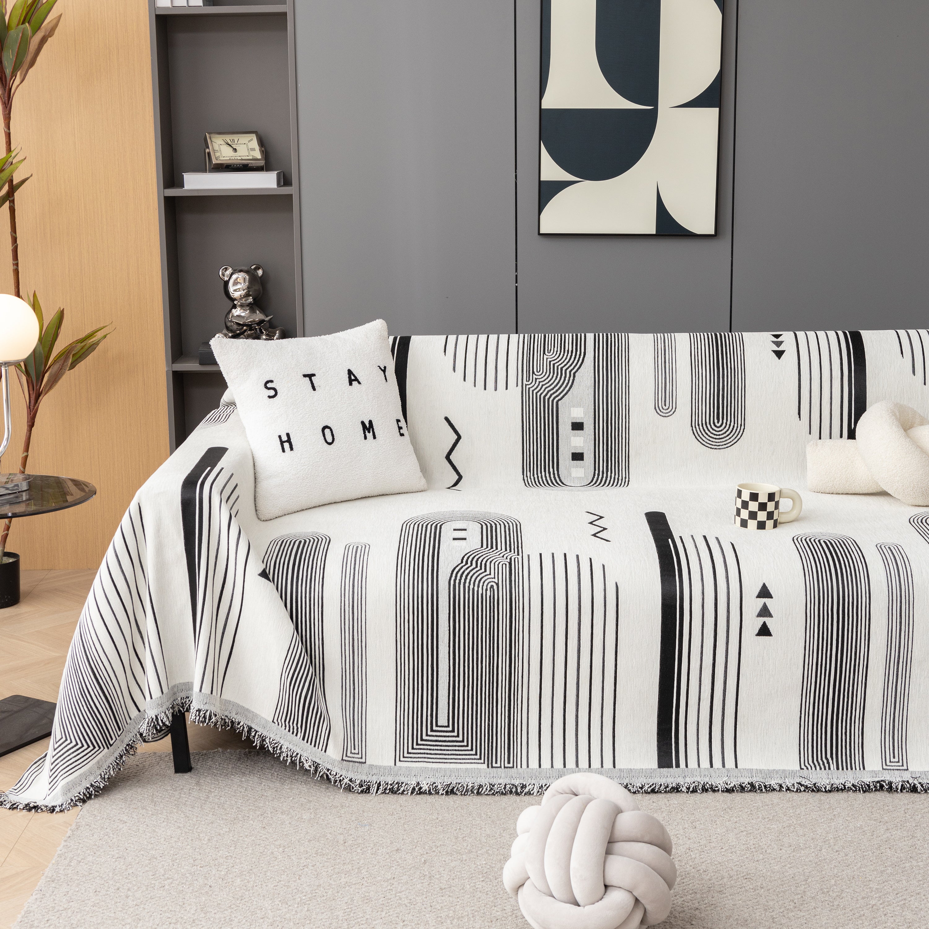 Boho Couch Throw Covers With Tassel Thick Durable Sofa Cover Blanket Furniture Slipcover Sectional