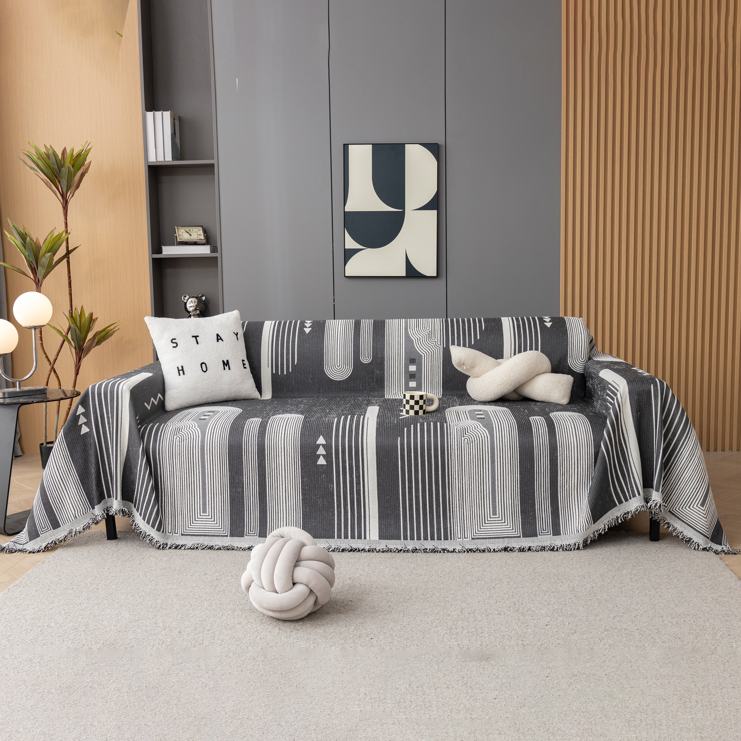 Boho Couch Throw Covers With Tassel Thick Durable Sofa Cover Blanket Furniture Slipcover Sectional