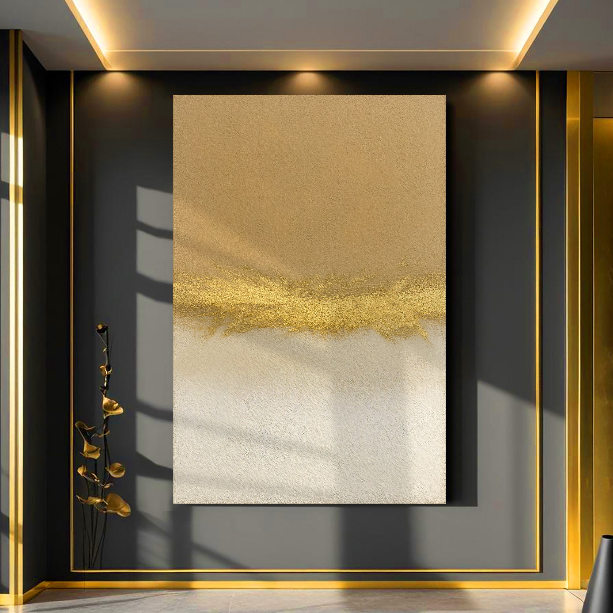 Minimalist White & Gold Wall Art