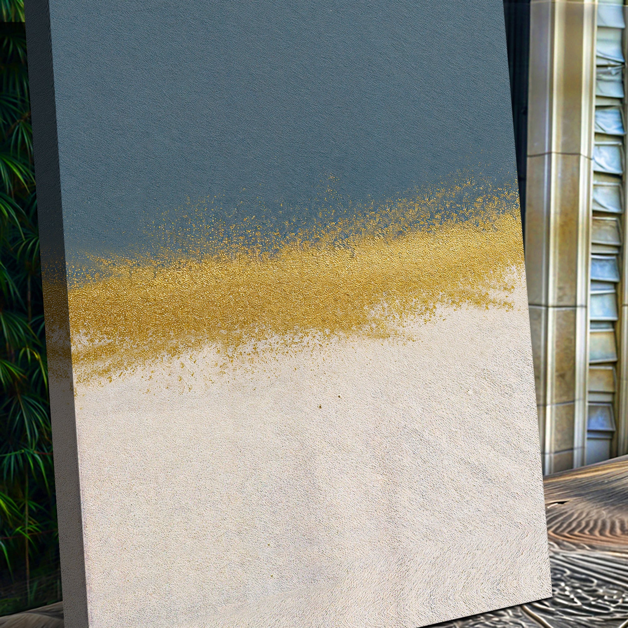 Minimalist Blue And Gold Wall Art