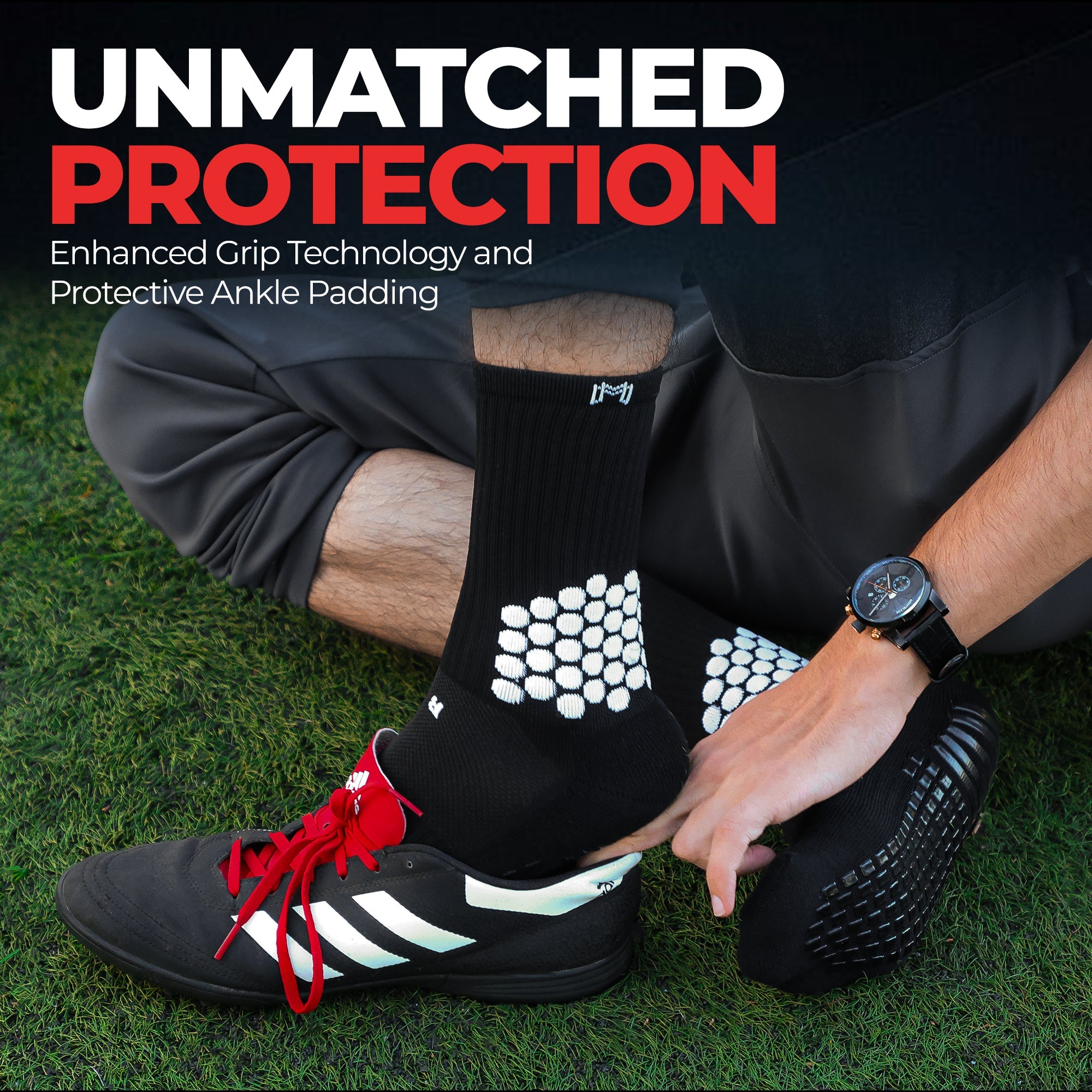 Soccer Grip Socks With Cushioned Ankle Protection