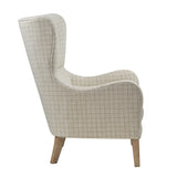 Upholstered Chair with Wing Back and Curved Arms