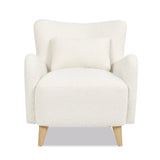Upholstered Accent Chair with Lumbar Pillow and Curved Arms