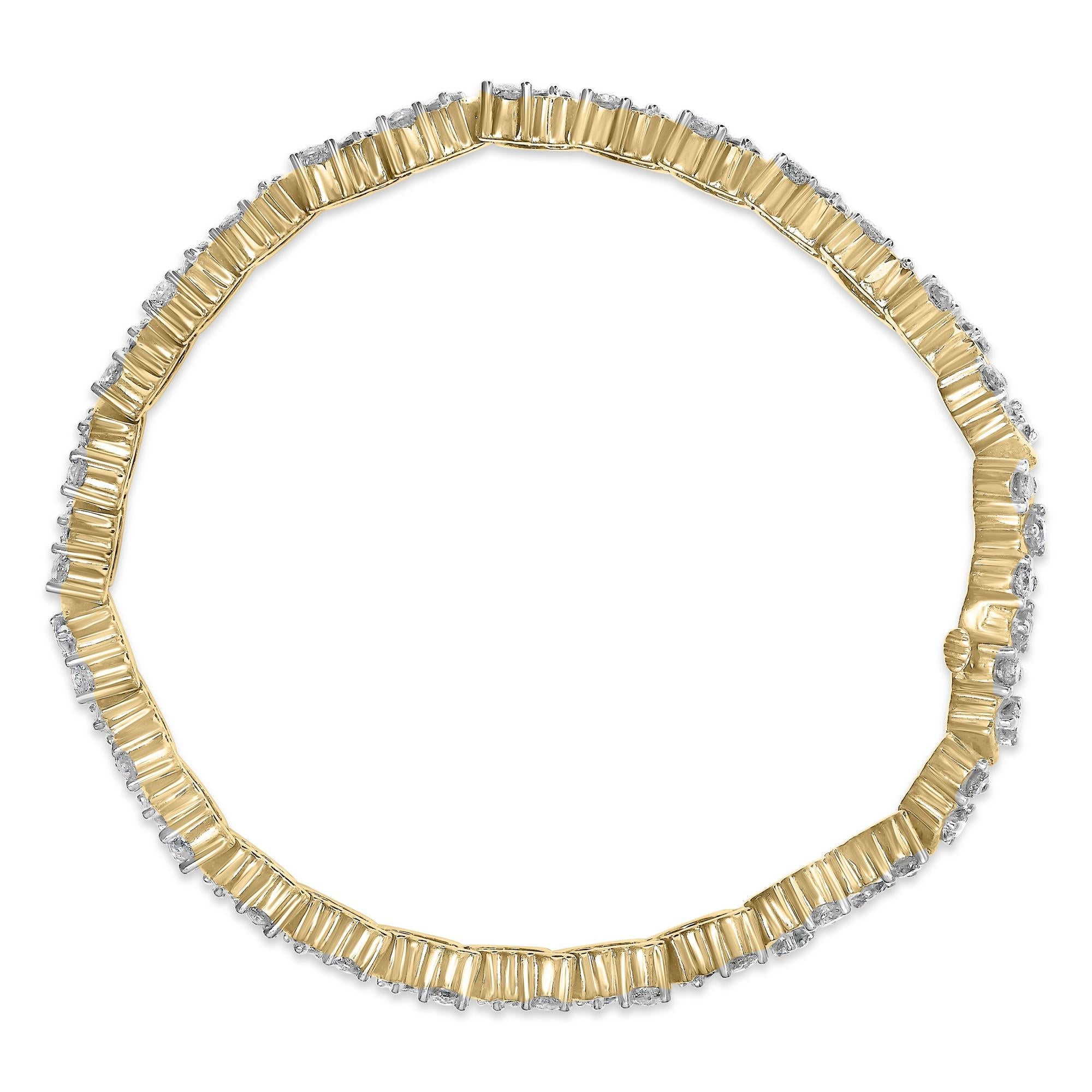 14k Yellow Gold Round-cut Diamond Bracelet (4.00 Cttw, H-i Color, I1-i2 Clarity)