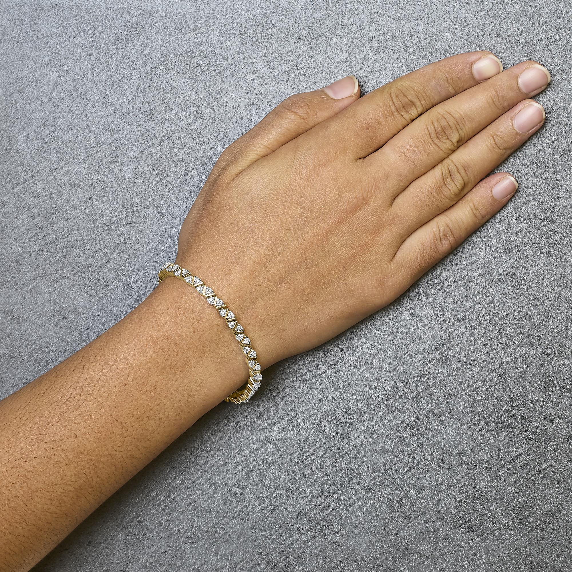 14k Yellow Gold Round-cut Diamond Bracelet (4.00 Cttw, H-i Color, I1-i2 Clarity)