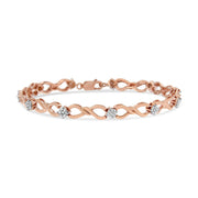 10k Rose Gold Plated .925 Sterling Silver 1/2 Cttw Diamond Infinity Link Tennis Bracelet (h-i Color, I2-i3 Clarity) -7”