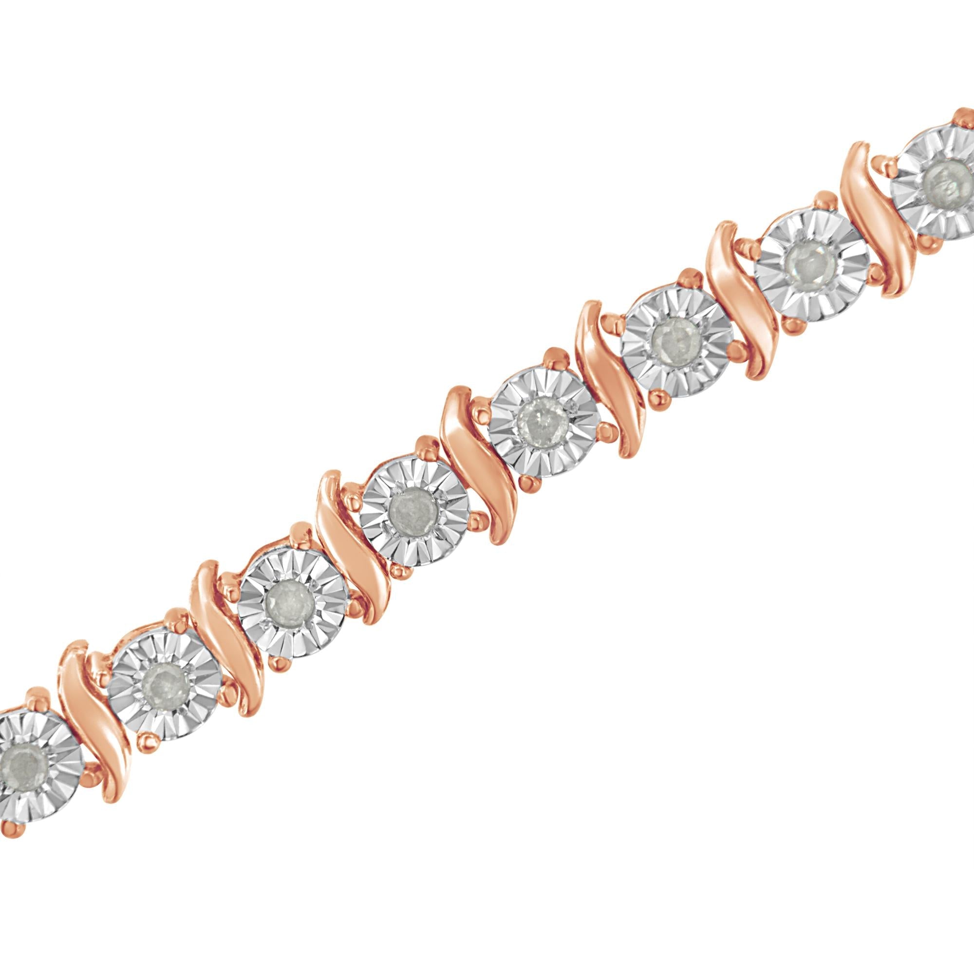 .925 Sterling Silver 1.0 Cttw Diamond S-curve Link Miracle-set Tennis Bracelet (i-j Color, I3 Clarity)