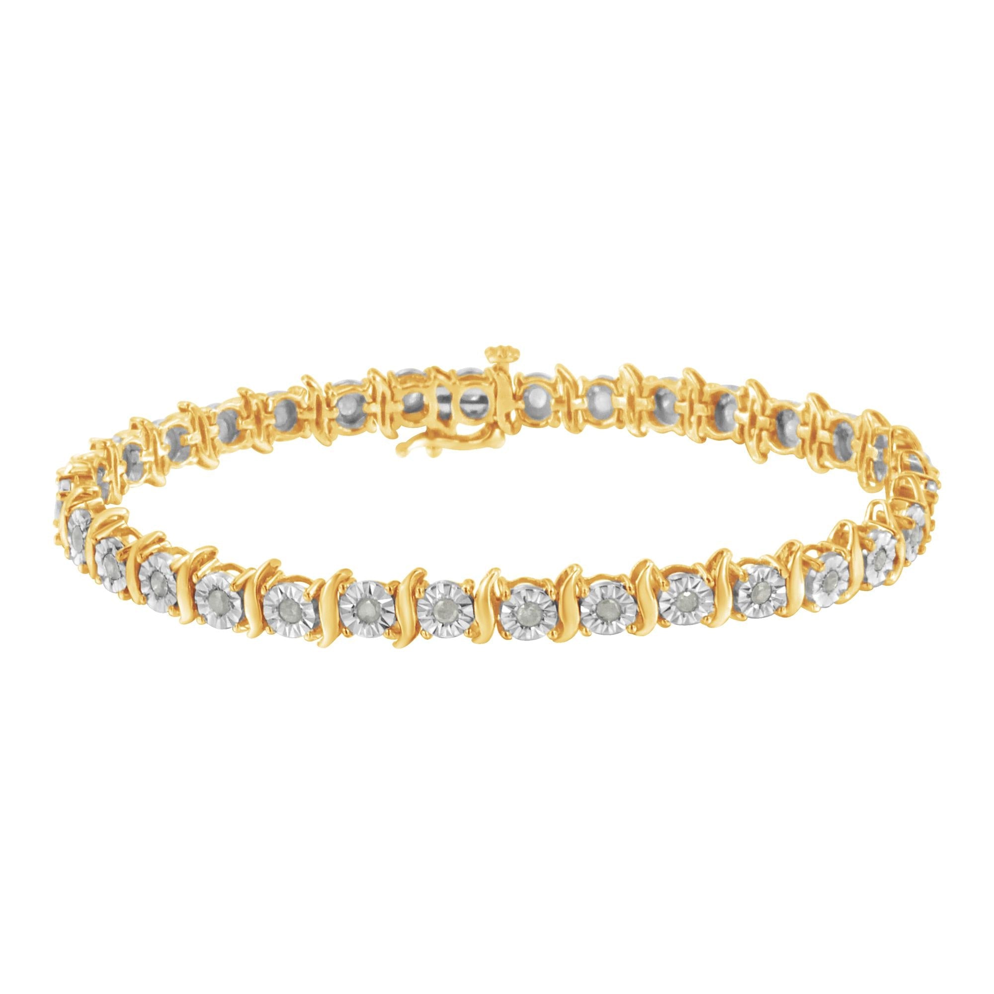 .925 Sterling Silver 1.0 Cttw Diamond S-curve Link Miracle-set Tennis Bracelet (i-j Color, I3 Clarity)
