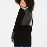 Charter Club Women's Pure Cashmere Colorblocked Cardigan Gray Size X-Large