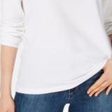 Maison Jules Women's Scoop Neck Top White Size X-Large