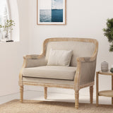 Becoming Upholstered Club Chair with Turned Leg and Carved Design