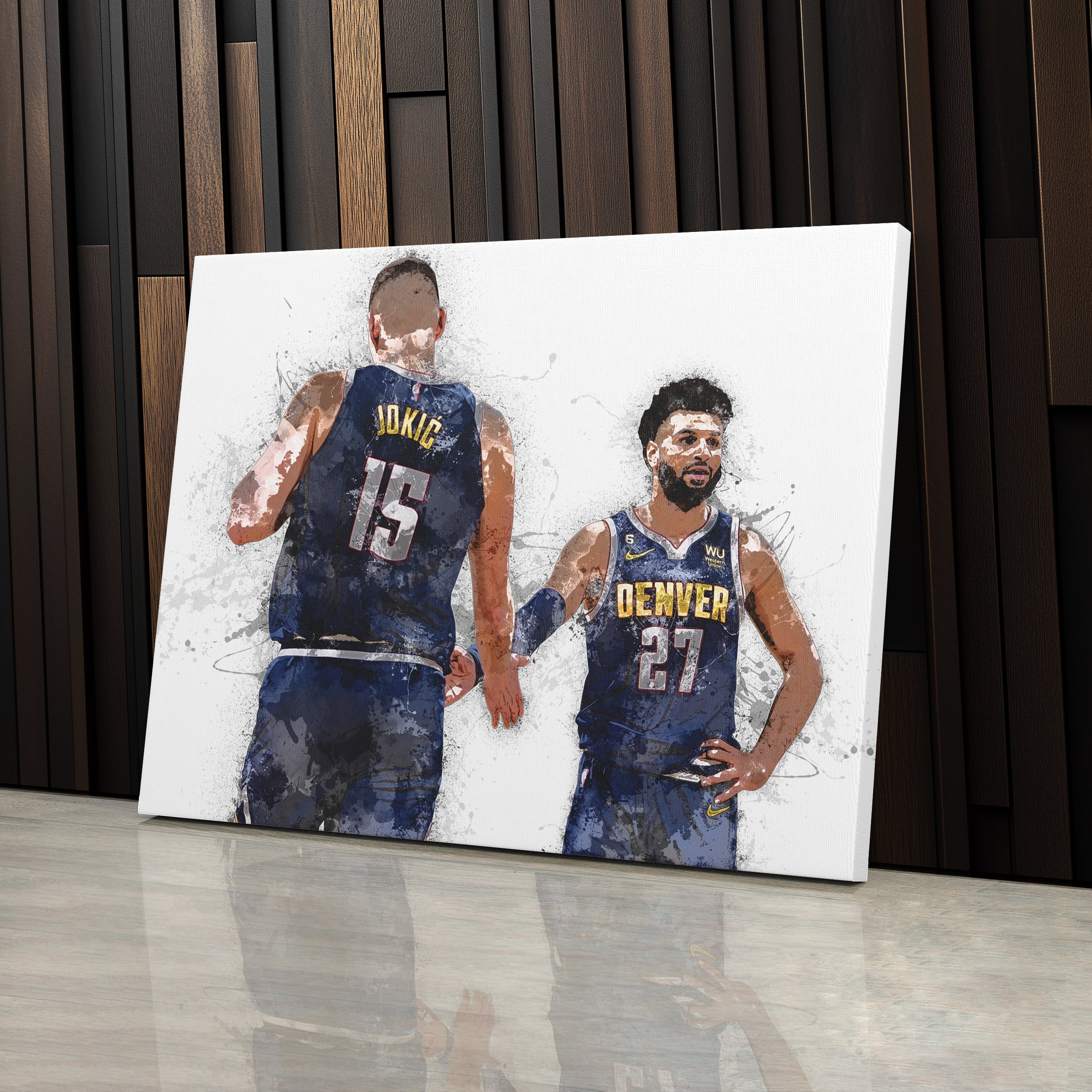 Nikola Jokic & Jamal Murray Canvas Art Denver Nuggets Wall Decor