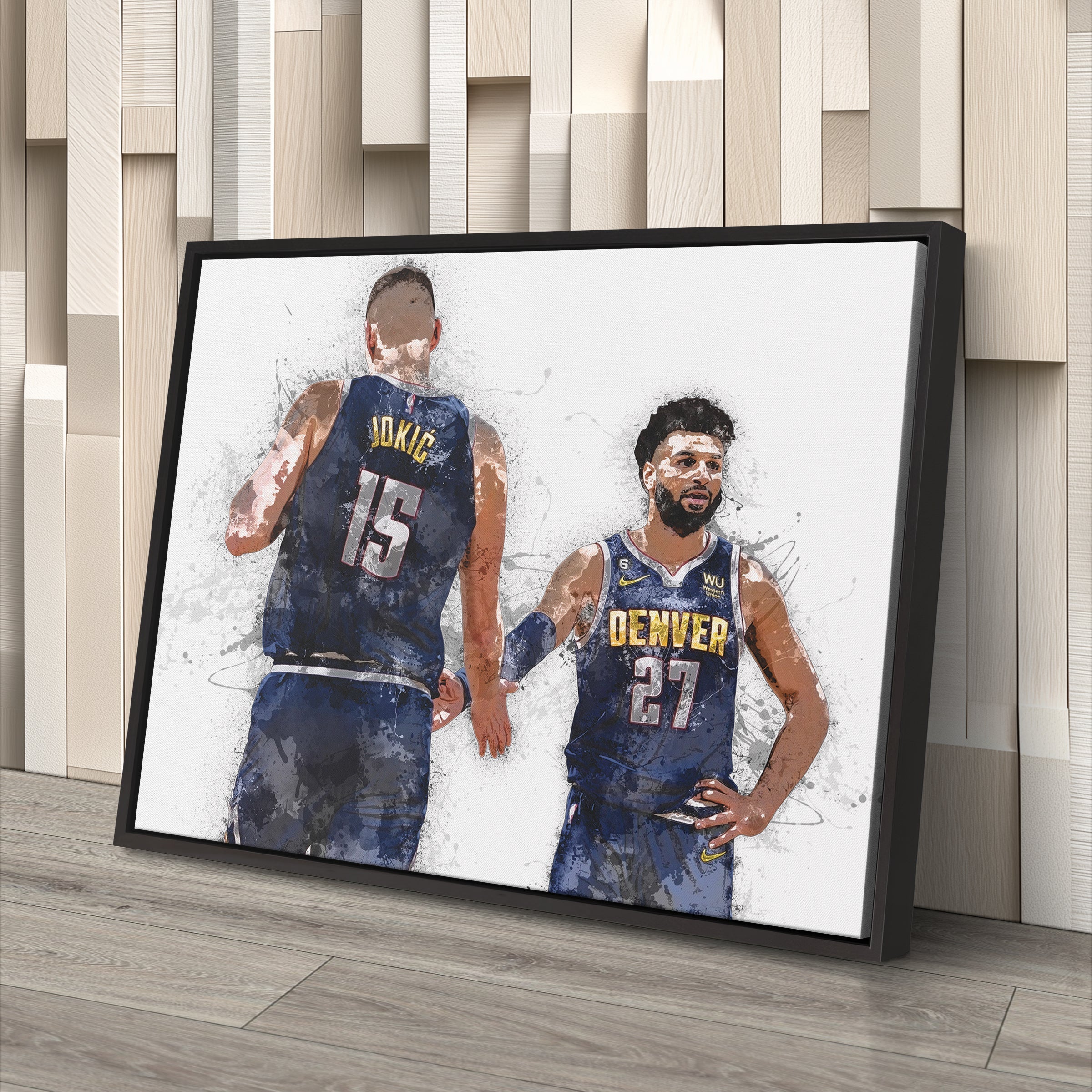 Nikola Jokic & Jamal Murray Canvas Art Denver Nuggets Wall Decor