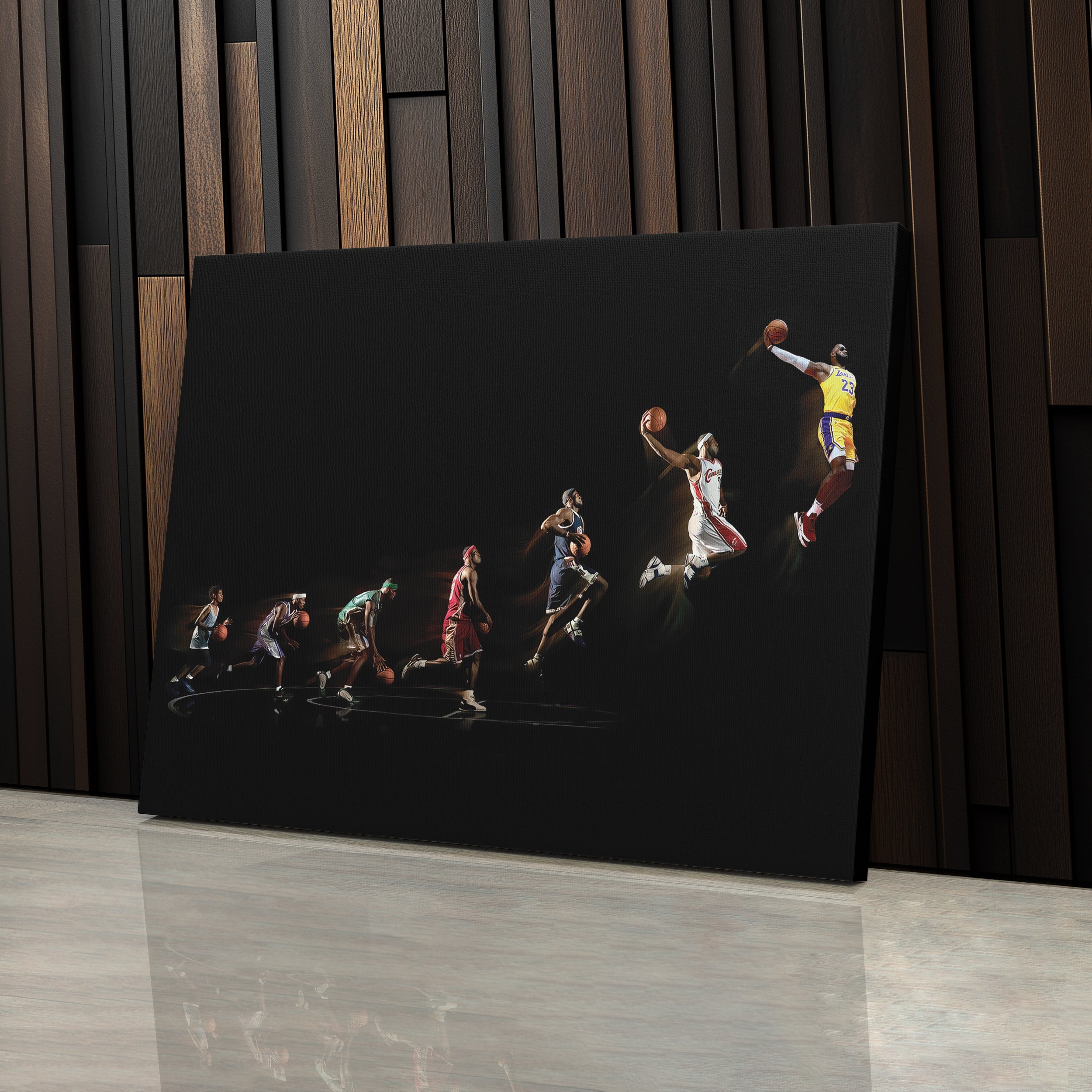 LeBron James Canvas Art Lakers Evolution Wall Decor