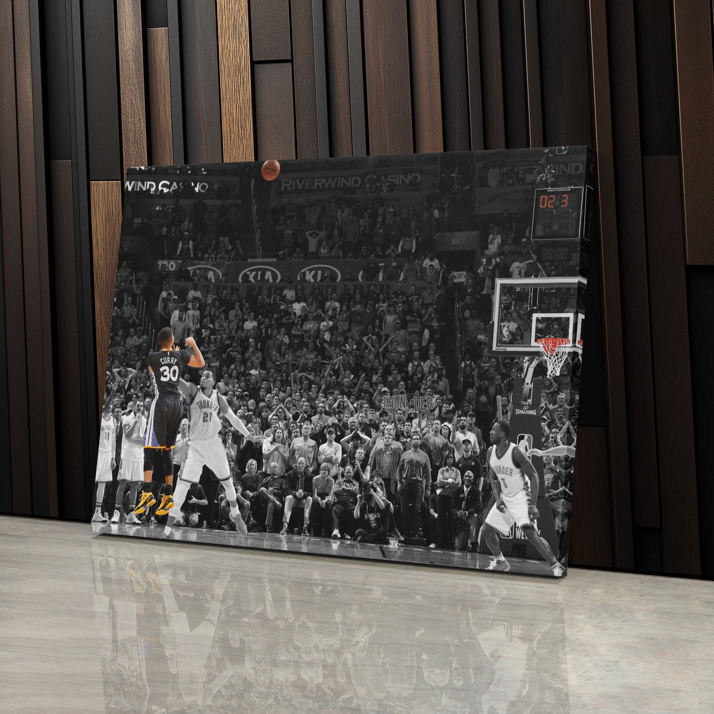 Stephen Curry Canvas Art – Game Winner Vs Okc Decor