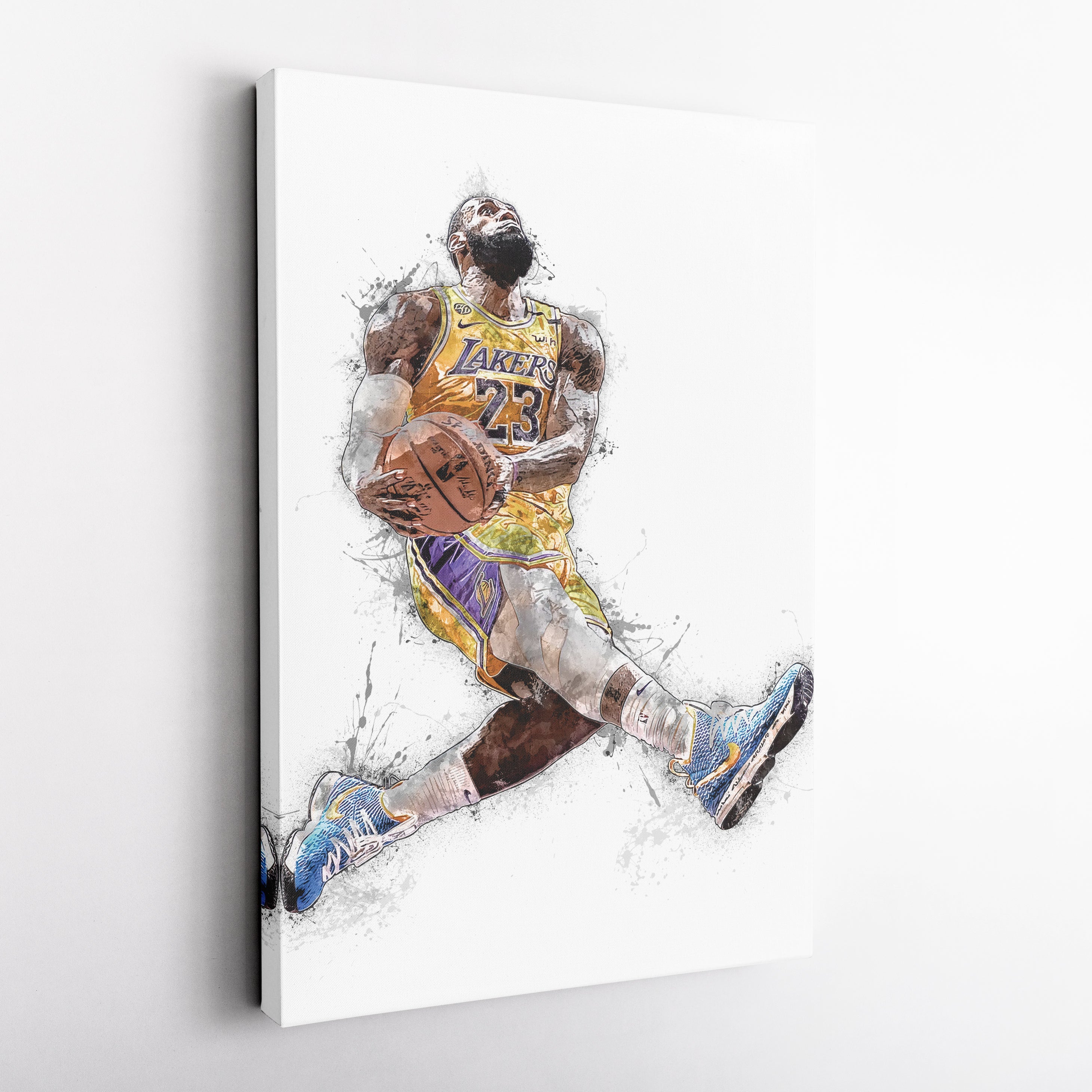 LeBron James Dunk Canvas Art Los Angeles Lakers Wall Decor
