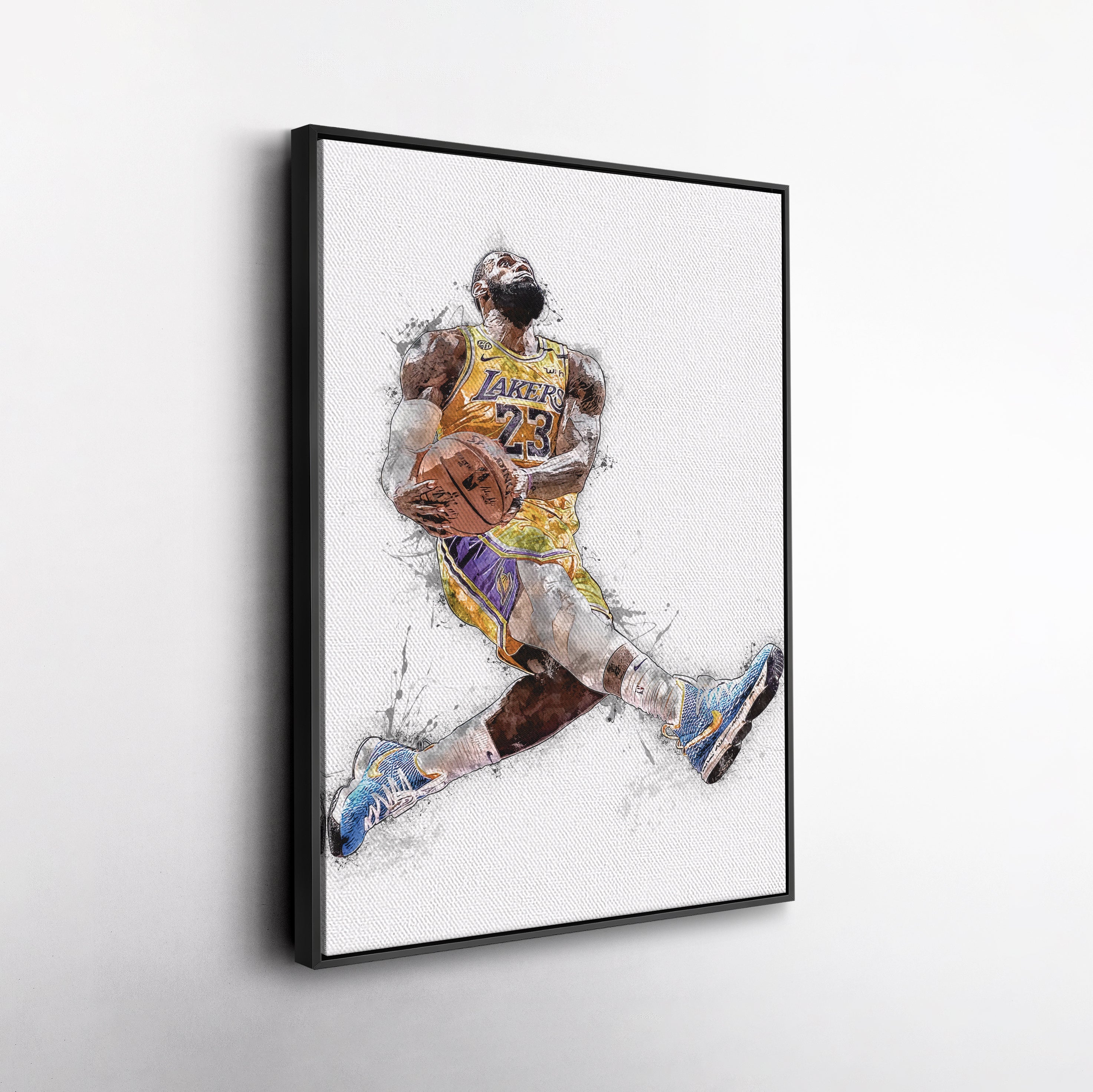 LeBron James Dunk Canvas Art Los Angeles Lakers Wall Decor