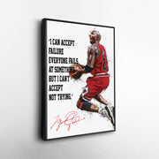 Michael Jordan Canvas Print – Motivational Bulls Quote Wall Art For Sports Fans
