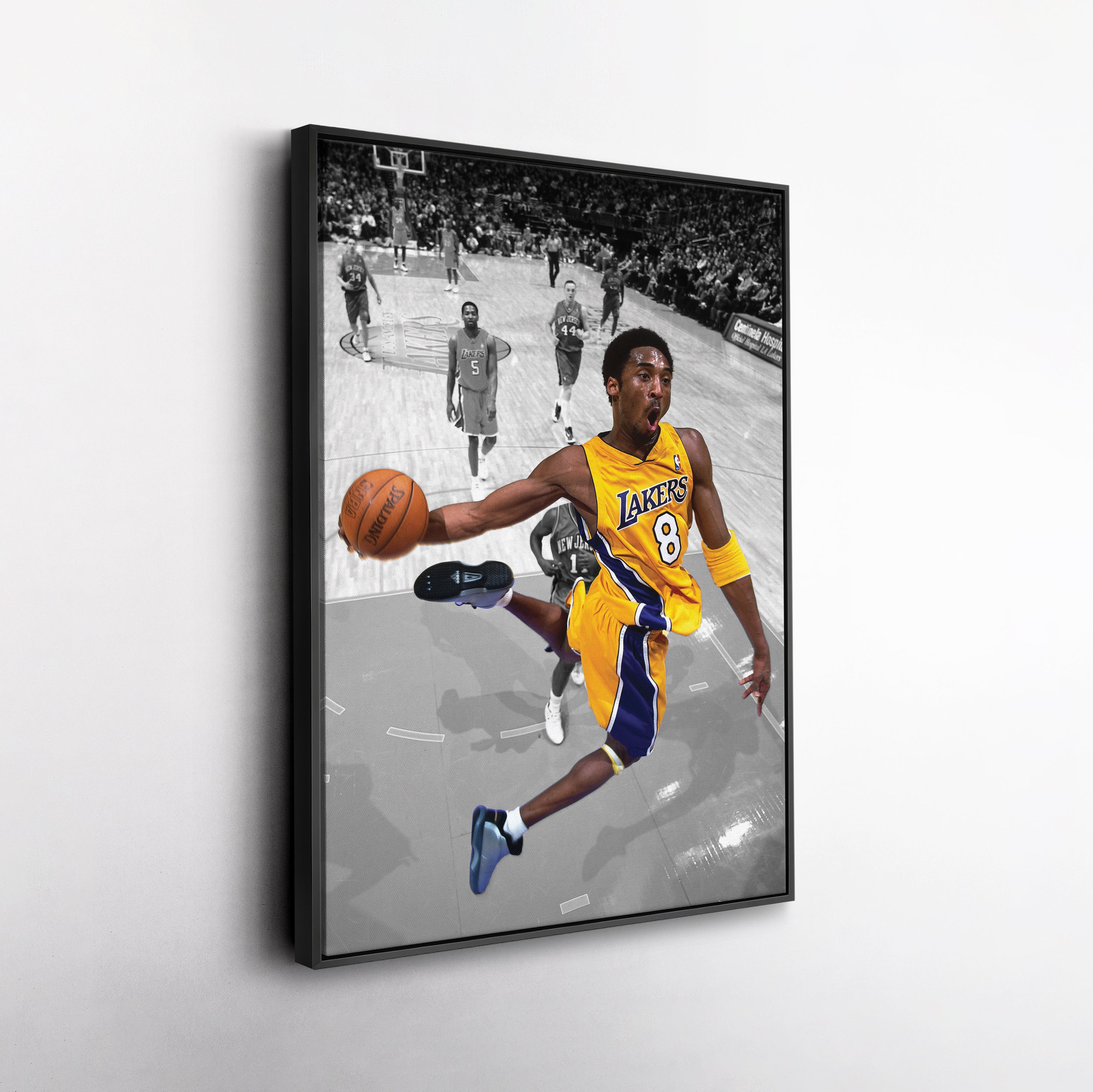 Kobe Bryant Lakers Dunking Canvas Wall Art Decor - Nba Slam Dunk Poster