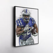 Jonathan Taylor Canvas Art – Indianapolis Colts Wall Decor