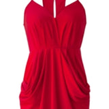 BCBGeneration Women's Faux Wrap MIDI Dress Red Size Medium