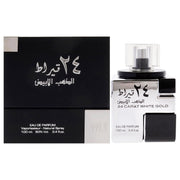 Lattafa 24 Carat White Gold Eau De Parfum, 100 Ml / 3.4 Oz, Fresh Spicy Woody Fragrance For Men & Women