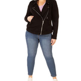 Black Tape Women's Stretch Knit Moto Jacket Black Size 3X