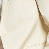 Alfani Men's Slim Fit Solid Cream Cotton Suit Jacket Brown Size 36
