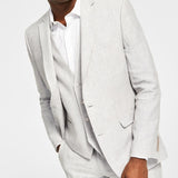 Bar III Men's Slim Fit Textured Linen Suit Separate Jacket Gray Size 44