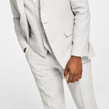 Bar III Men's Slim Fit Textured Linen Suit Separate Jacket Gray Size 44