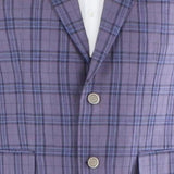 Tallia Men's Verdello Linen Plaid Two Button Blazer Purple Size 40