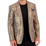 Tallia Men's Metallic Slim Fit Sportcoat Yellow Size 46