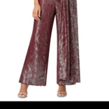 Tahari Asl Women's Gold Foil Lace Jumpsuit Size M
