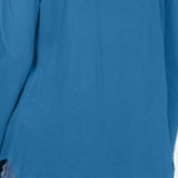 INC International Concepts Women's Split Neck Pullover Blouse Blue Size Petite Large