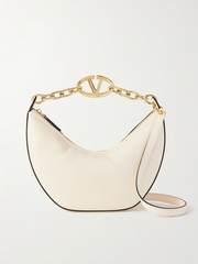 Valentino Garavani Ivory Leather Small Hobo Shoulder Bag
