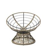 Papasan Wicker Chair with Fabric Cushion and 360 Degree Swivel