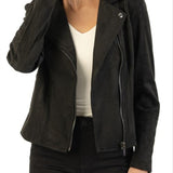 Kut From The Kloth Women's Black Moto Jacket Faux Suede Size X-Large