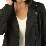 Kut From The Kloth Women's Black Moto Jacket Faux Suede Size X-Large