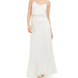 Adrianna Women's Papell Embellished Blouson Gown White Size 8
