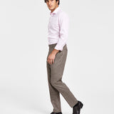 Bar III Men's Slim Fit Check Suit Separate Pants Brown