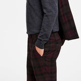 Bar III Men's Slim Fit Plaid Suit Separate Pants Red Size 30X32