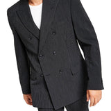 Alfani Men's Slim Fit Double Breasted Pinstripe Suit Separate Jacket Black Size 38