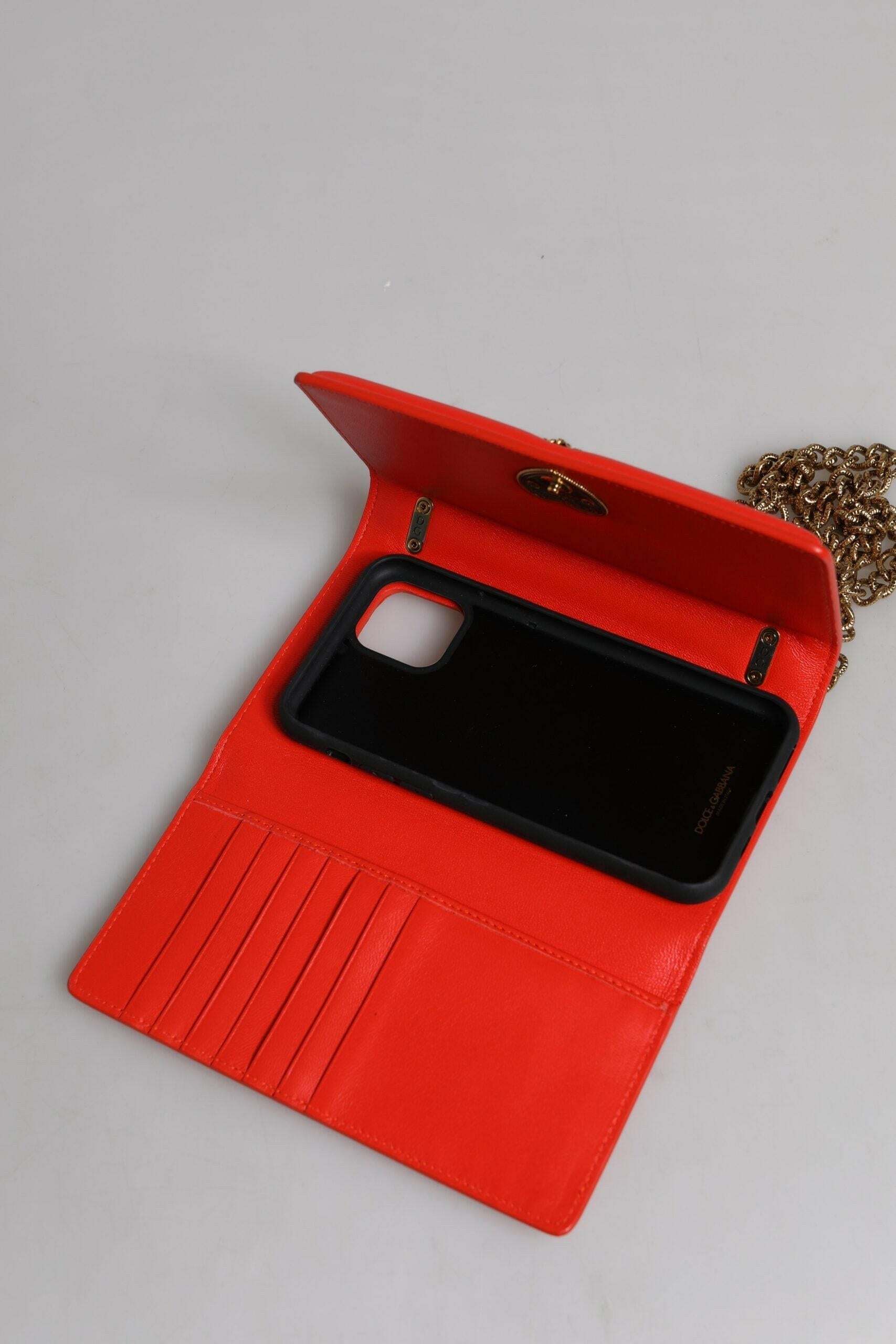 Dolce & Gabbana Red Quilted Devotion Crossbody Chain Phone Cover Bag